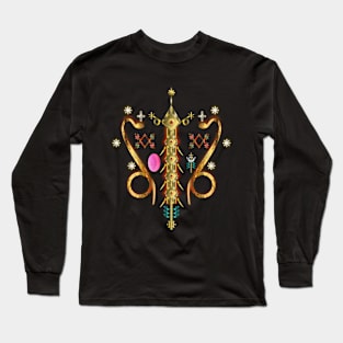 Danballah Gold Serpents Vodoo Veve Long Sleeve T-Shirt